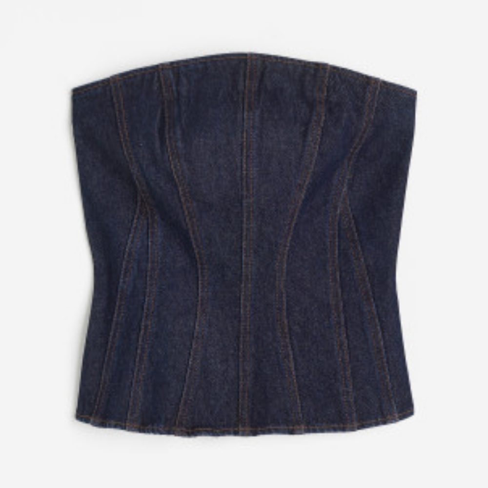H&M denim bandeau top dark blue sz M, L